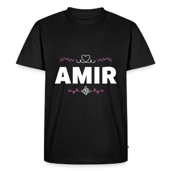 Amir - T-shirt Premium bio Homme - noir - Devant - Nico (187cm)