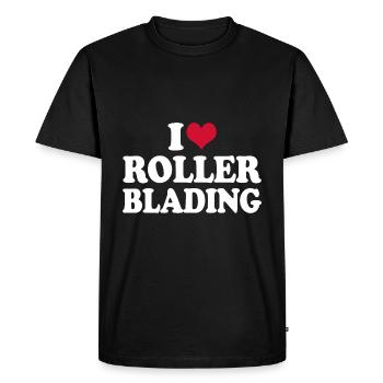 I Love Rollerblading - Men's Premium Organic T-Shirt - black - Front - Nico (187cm)