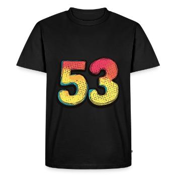 53 Number Comic - Men's Premium Organic T-Shirt - black - Front - Nico (187cm)