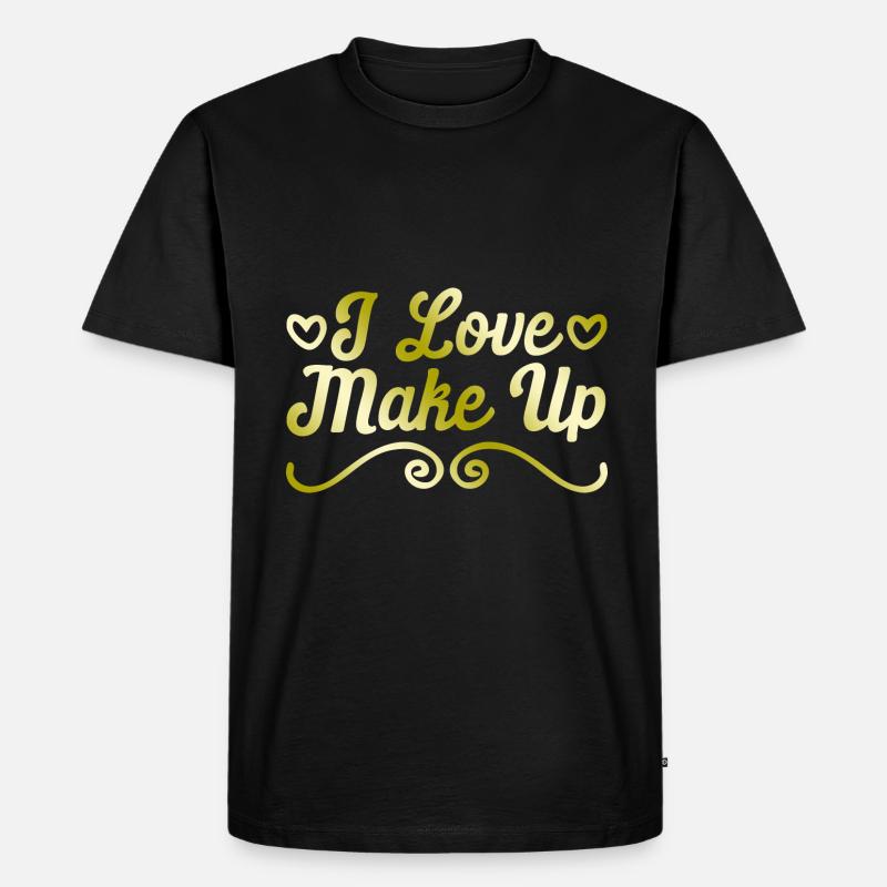 Ich liebe Make up - Männer Premium Bio T-Shirt - Schwarz