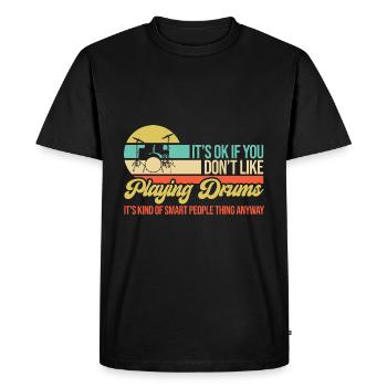 Drumming Playing Drums Drummer - Men's Premium Organic T-Shirt - black - Front - Nico (187cm)