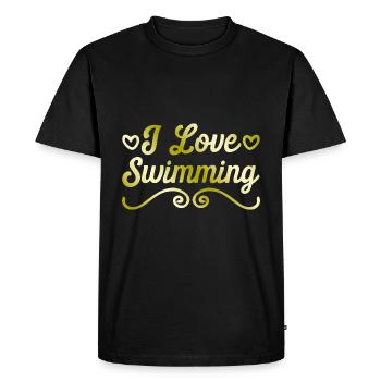 J’adore nager - T-shirt Premium bio Homme - noir - Devant - Nico (187cm)