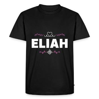 Eliah - Men's Premium Organic T-Shirt - black - Front - Nico (187cm)