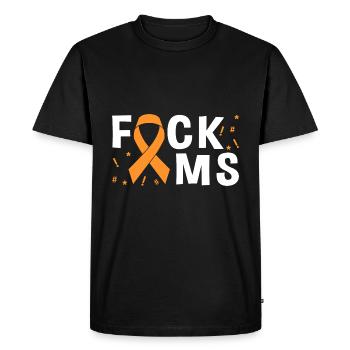 Fuck MS - Men's Premium Organic T-Shirt - black - Front - Nico (187cm)
