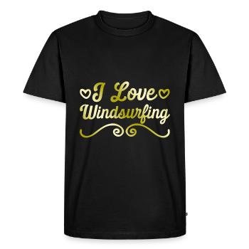 I love windsurfing - Men's Premium Organic T-Shirt - black - Front - Nico (187cm)