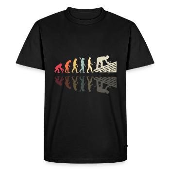 Couvreur Human Evolution Retro Vintage Construction - T-shirt Premium bio Homme - noir - Devant - Nico (187cm)