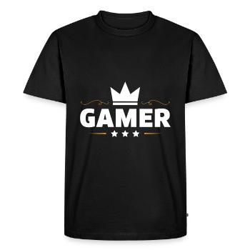 Profession de joueur - T-shirt Premium bio Homme - noir - Devant - Nico (187cm)
