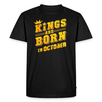 Kings anniversaire Octobre cadeau Octobre - T-shirt Premium bio Homme - noir - Devant - Nico (187cm)