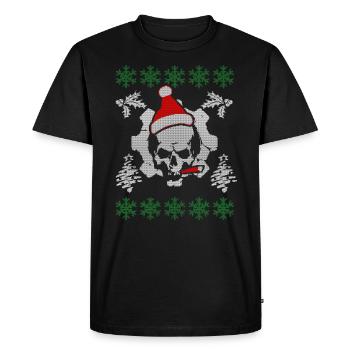 Laid Crâne de Noël cadeau de Noël - T-shirt Premium bio Homme - noir - Devant - Nico (187cm)