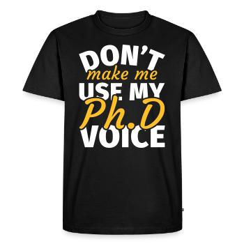 Doctoral Thesis Doctoral Doctoral Dissertation - Men's Premium Organic T-Shirt - black - Front - Nico (187cm)