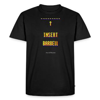 insérer des haltères - T-shirt Premium bio Homme - noir - Devant - Nico (187cm)