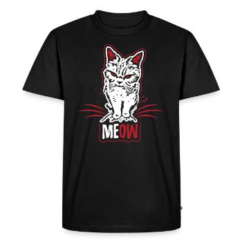 Angry Cat - Miau Meow - T-shirt - Men's Premium Organic T-Shirt - black - Front - Nico (187cm)