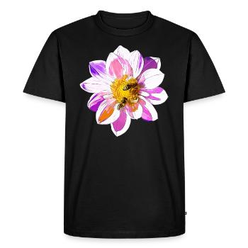 gxp bees on flower vector art - Men's Premium Organic T-Shirt - black - Front - Nico (187cm)