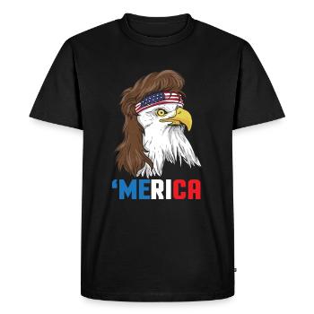Patriotic Mullet Eagle Independence Day le 4 juillet - T-shirt Premium bio Homme - noir - Devant - Nico (187cm)