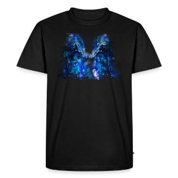 gxp woelfe hate monday splatter watercolor blue - Men's Premium Organic T-Shirt - black - Front - Nico (187cm)