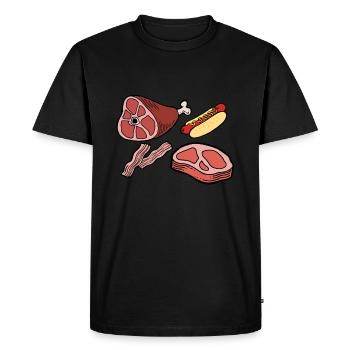 Viandes - T-shirt Premium bio Homme - noir - Devant - Nico (187cm)