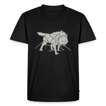 Loup dans les chaînes - T-shirt Premium bio Homme - noir - Devant - Nico (187cm)