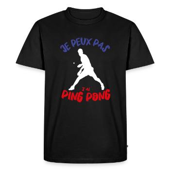 je peux pas j´ai Ping Pong - T-shirt Premium bio Homme - noir - Devant - Nico (187cm)
