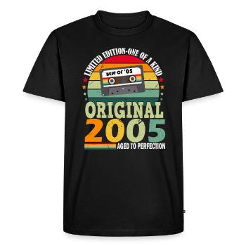 Original 2005 vintage vintage retro anniversaire - T-shirt Premium bio Homme - noir - Devant - Nico (187cm)