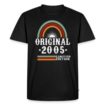 Original 2005 Vintage vintage retro anniversaire - T-shirt Premium bio Homme - noir - Devant - Nico (187cm)