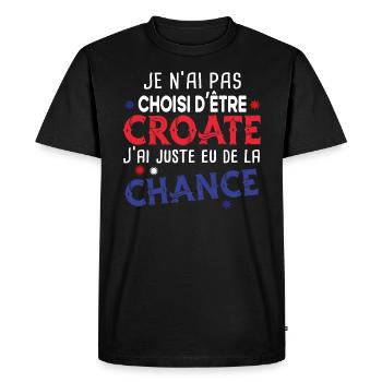 Croate Croatie Europe Cadeau Pays Humour Dubrovnik - T-shirt Premium bio Homme - noir - Devant - Nico (187cm)