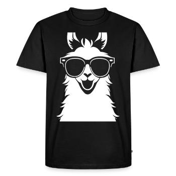 Lama drôle portant des lunettes de soleil Lamas cool - T-shirt Premium bio Homme - noir - Devant - Nico (187cm)