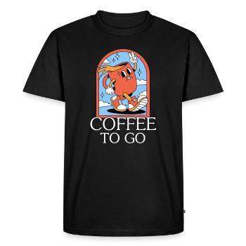 Coffee To Go - Coffee Design - Men's Premium Organic T-Shirt - black - Front - Nico (187cm)