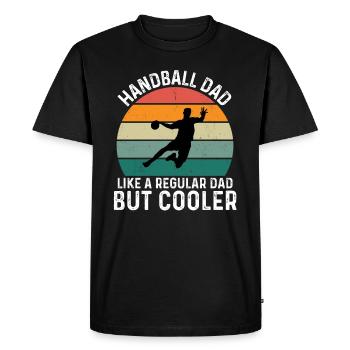 Papa Handball Comme Un Papa Normal Mais Plus Cool - T-shirt Premium bio Homme - noir - Devant - Nico (187cm)