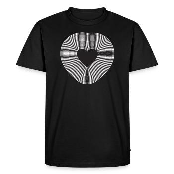 black heart lines design - Men's Premium Organic T-Shirt - black - Front - Nico (187cm)