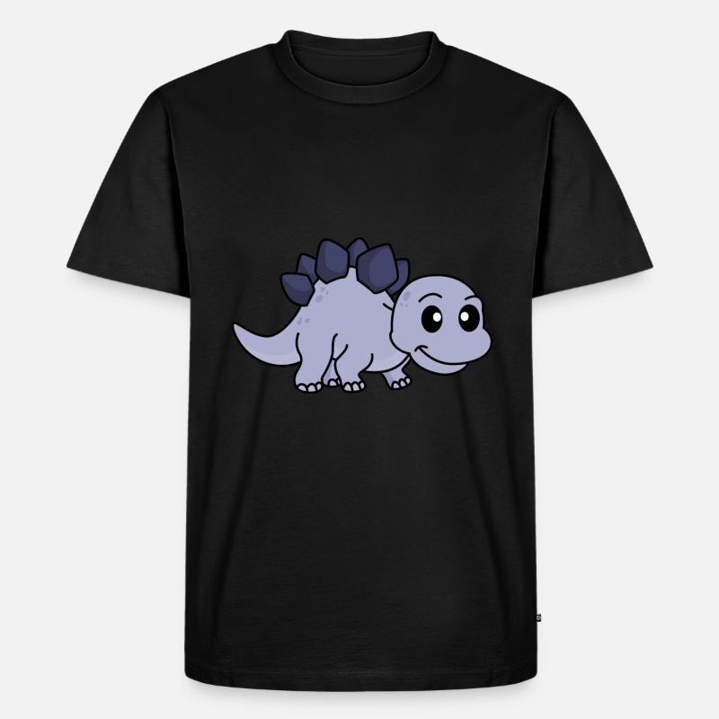 Dinosaurier stegosaurus Comic - Männer Premium Bio T-Shirt - Schwarz
