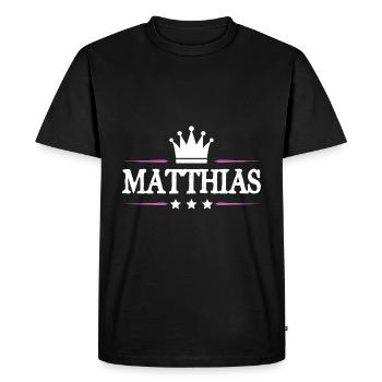 Matthias - T-shirt Premium bio Homme - noir - Devant - Nico (187cm)