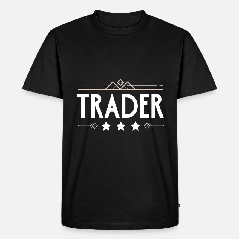 Trader Beruf - Männer Premium Bio T-Shirt - Schwarz