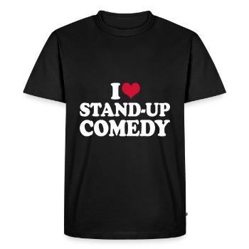 I Love Stand-Up Comedy - Men's Premium Organic T-Shirt - black - Front - Nico (187cm)