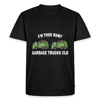 Je suis ce vieux 2ème anniversaire de camions à ordures - T-shirt Premium bio Homme - noir - Devant - Nico (187cm)