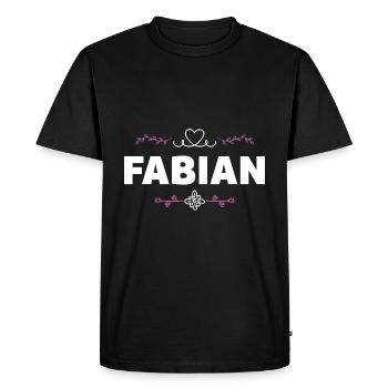 Fabian - Men's Premium Organic T-Shirt - black - Front - Nico (187cm)