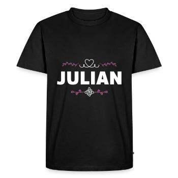 Julien - T-shirt Premium bio Homme - noir - Devant - Nico (187cm)