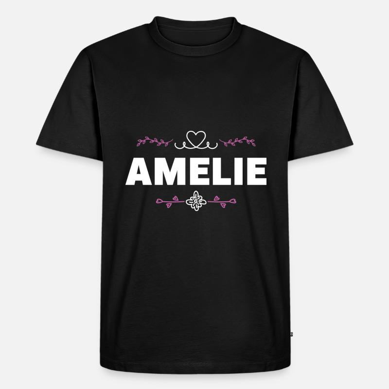 Amelie - Männer Premium Bio T-Shirt - Schwarz