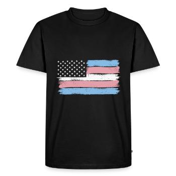 Transgender Pride USA LGBT Trans Drapeau - T-shirt Premium bio Homme - noir - Devant - Nico (187cm)