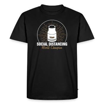 Champion du monde de distance sociale à douille 10 mm - T-shirt Premium bio Homme - noir - Devant - Nico (187cm)