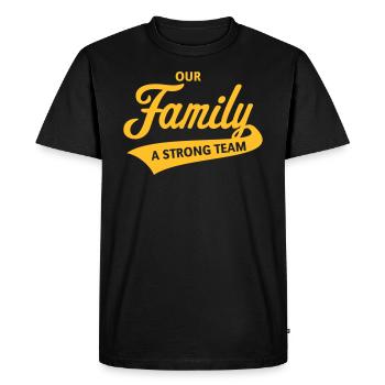 Our Family - Une équipe de strong (famille, équipe forte) - T-shirt Premium bio Homme - noir - Devant - Nico (187cm)