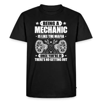 Mécanicien Mécanicien Mécanicien Mécanicien Mécanicien - T-shirt Premium bio Homme - noir - Devant - Nico (187cm)