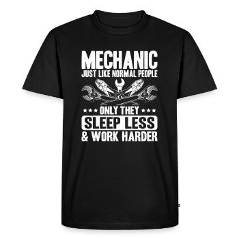 Mécanicien Mécanicien Mécanicien Mécanicien Mécanicien - T-shirt Premium bio Homme - noir - Devant - Nico (187cm)