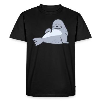 Seal - détendu et amical profitant du soleil - T-shirt Premium bio Homme - noir - Devant - Nico (187cm)