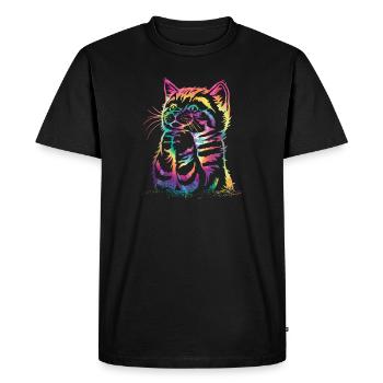 La vie est meilleure avec les chats - T-shirt Premium bio Homme - noir - Devant - Nico (187cm)