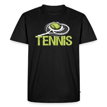 Amateurs de tennis et pour les professionnels - T-shirt Premium bio Homme - noir - Devant - Nico (187cm)
