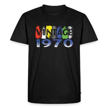 Vintage 1970 Retro Bitrthday Limited Edition - Men's Premium Organic T-Shirt - black - Front - Nico (187cm)
