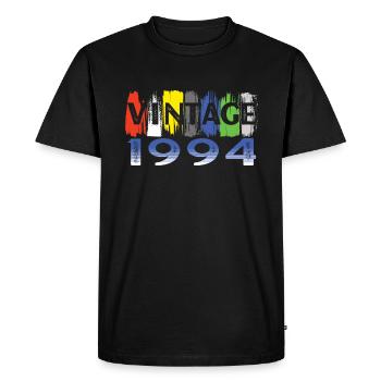 Vintage 1994 Retro Bitrthday Limited Edition - Men's Premium Organic T-Shirt - black - Front - Nico (187cm)