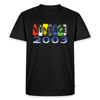 Fantastic since 2003 retro 19th Bitrthday - Men's Premium Organic T-Shirt - black - Front - Nico (187cm)