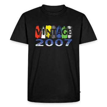 Fantastic since 2007 retro 15th Bitrthday - Men's Premium Organic T-Shirt - black - Front - Nico (187cm)
