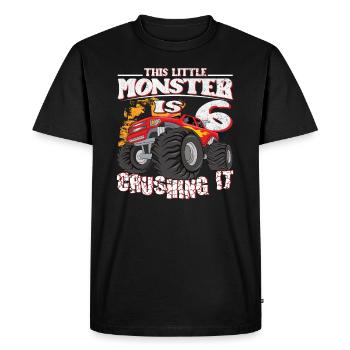 6ème anniversaire plaisante ce petit camion monstre - T-shirt Premium bio Homme - noir - Devant - Nico (187cm)